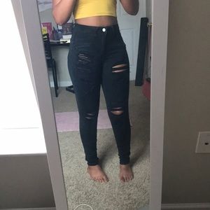 High waisted, distressed fashion nova jeans